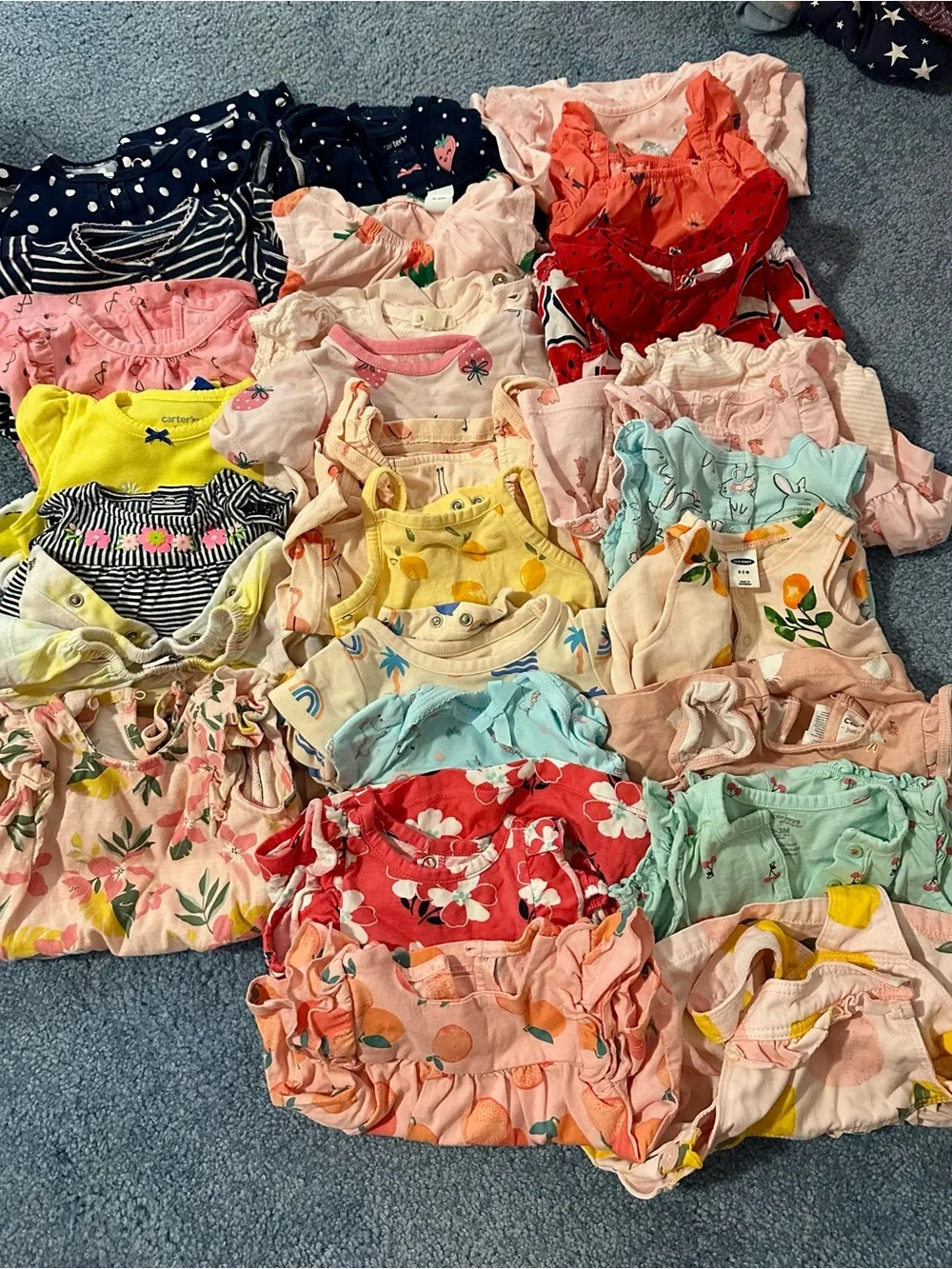 Assorted Girls Matching Sets - Multi-Color Floral & Fruit Prints
